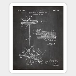 Hi Hat Drum Patent - Drummer Art - Black Chalkboard Sticker